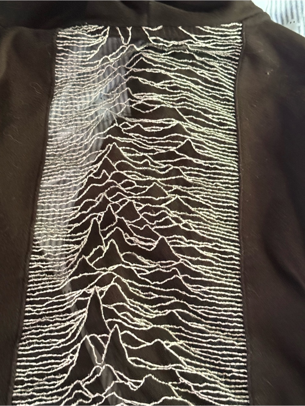 *rare* Discontinued Official Joy Division Unknown Pleasures Embroidered Cloak L - Picture 9 of 12
